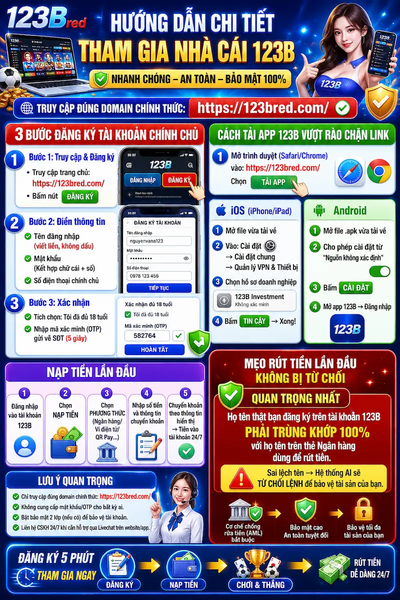 123B 🥇 Trang Chủ Đăng Ký & Tải App 123b.com Chính Thức 10 hướng dẫn tham gia 123b